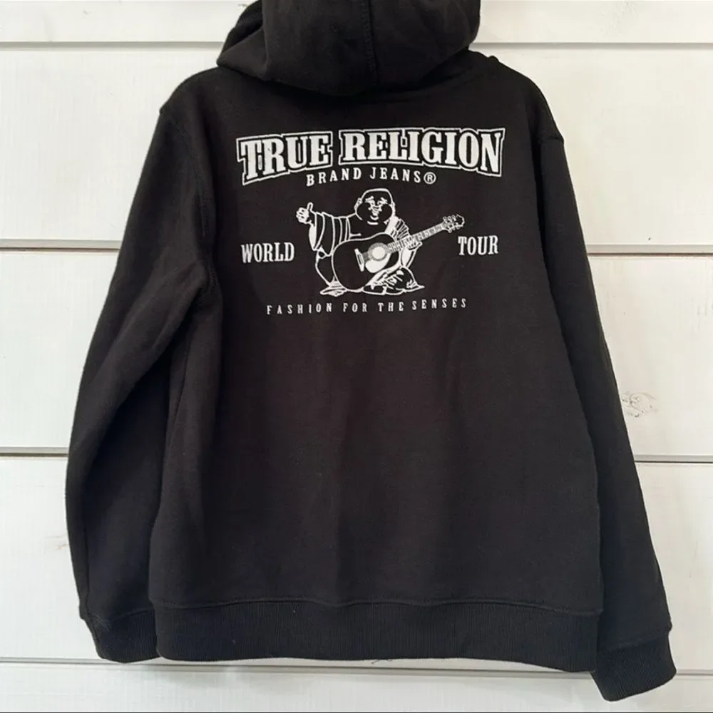 True Religion Horseshoe Zip Hoodie Black Size 6